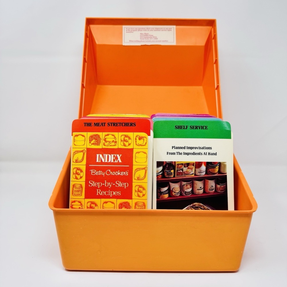 Betty Crocker 720 Recipe Card Box Set Orange Step By Step Recipes Vintage 1970s